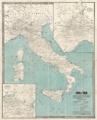 Quadro su tela - Cartina geografica vintage dell'Italia